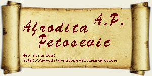 Afrodita Petošević vizit kartica